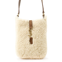 Load image into Gallery viewer, SAINT LAURENT PARIS LE 5 A 7 Body Bag Beige/Brown760376 Shearling Leather
