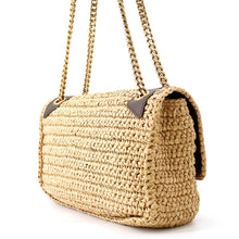 将图像加载到图库查看器中，SAINT LAURENT PARIS Niki ChainShoulder Bag Brown620329 Raffia Leather
