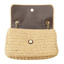 将图像加载到图库查看器中，SAINT LAURENT PARIS Niki ChainShoulder Bag Brown620329 Raffia Leather
