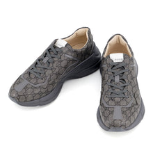将图像加载到图库查看器中，GUCCI Sneakers GG Supreme Lighton Gray749626 PVC Leather Size 12
