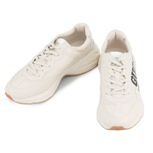 将图像加载到图库查看器中，GUCCI Sneakers RHYTON 25 Ivory663339 Leather Size 13
