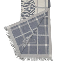Load image into Gallery viewer, HERMES Plaid Jacquard "Tigre Altai 2" PearlH103725M 06 Wool90% Cashmere10%
