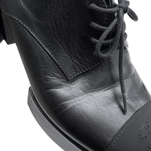 Load image into Gallery viewer, CHANEL Lace-up shoes BlackG45262 Shiny Goatskin Leather Grosgrain Size 37C
