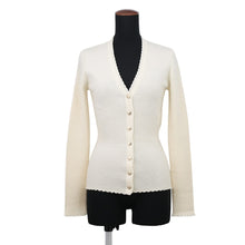 Load image into Gallery viewer, CHANEL COCO Button Rib Knit Cardigan Size 34 IvoryP78450 Wool Polyurethane Polyamide
