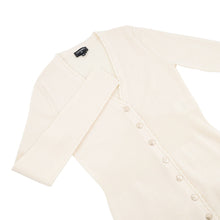 将图像加载到图库查看器中，CHANEL COCO Button Rib Knit Cardigan Size 34 IvoryP78450 Wool Polyurethane Polyamide
