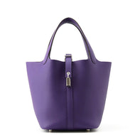 HERMES Picotin Lock Purple Taurillon Clemence Size PM