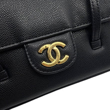 将图像加载到图库查看器中，CHANEL Strap Clutch Bag BlackAP5068 Calf Leather
