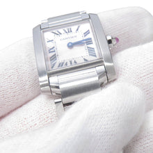 将图像加载到图库查看器中，CARTIER Tank Francaise SM H25mm×W20mm Stainless Steel Pink shell DialW51028Q3
