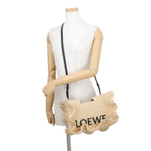 将图像加载到图库查看器中，LOEWE Font 2WAY Tote Bag Beige/BlackALF1B59X25 Raffia Leather Size Small
