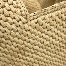 将图像加载到图库查看器中，LOEWE Font 2WAY Tote Bag Beige/BlackALF1B59X25 Raffia Leather Size Small
