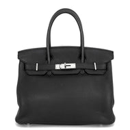 HERMES Birkin Black Taurillon Clemence Size 30