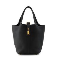HERMES Picotin Lock Black Taurillon Clemence Size PM