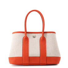 将图像加载到图库查看器中，HERMES Neo Garden Ecru/Capucines Toile H Negonda Leather Size 23
