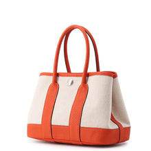 将图像加载到图库查看器中，HERMES Neo Garden Ecru/Capucines Toile H Negonda Leather Size 23
