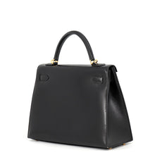 将图像加载到图库查看器中，HERMES Kelly Sellier Black Box Calf Leather Size 32

