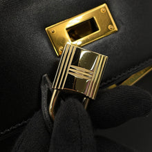 将图像加载到图库查看器中，HERMES Kelly Sellier Black Box Calf Leather Size 32
