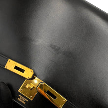 将图像加载到图库查看器中，HERMES Kelly Sellier Black Box Calf Leather Size 32
