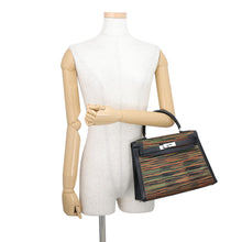 Load image into Gallery viewer, HERMES Kelly Sellier Black/Orange/Green Vibrato Gulliver Size 28
