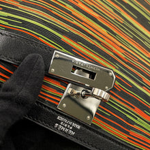 Load image into Gallery viewer, HERMES Kelly Sellier Black/Orange/Green Vibrato Gulliver Size 28
