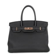 HERMES Birkin Black Togo Leather Size 30