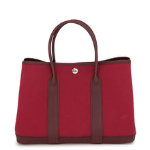 Load image into Gallery viewer, HERMES Garden Party Verso Ruby/RougeSellier/Rose Bubble Gum Toile Officier Negonda Leather Size TPM
