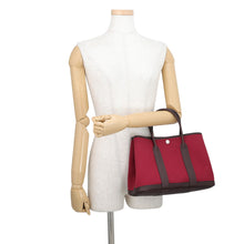 Load image into Gallery viewer, HERMES Garden Party Verso Ruby/RougeSellier/Rose Bubble Gum Toile Officier Negonda Leather Size TPM
