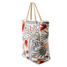 Load image into Gallery viewer, HERMES Peach Bag Palm Tree Khaki/Groseille/Ciel Cotton
