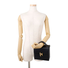 Load image into Gallery viewer, HERMES Cinetic 2way Bag Black Tadelakt Leather
