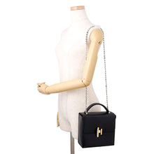 Load image into Gallery viewer, HERMES Cinetic 2way Bag Black Tadelakt Leather
