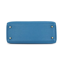 Load image into Gallery viewer, HERMES Kelly Retourne Blue de Galice Togo Leather Size 28
