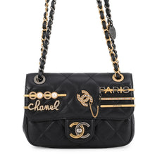Load image into Gallery viewer, CHANEL Matelasse Flap ChainShoulder Bag BlackAS2979-B07261-94305 Lambskin Faux Pearl Rhinestone Size 18
