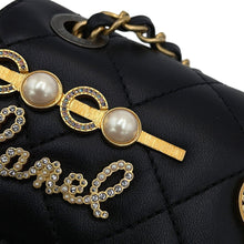 Load image into Gallery viewer, CHANEL Matelasse Flap ChainShoulder Bag BlackAS2979-B07261-94305 Lambskin Faux Pearl Rhinestone Size 18
