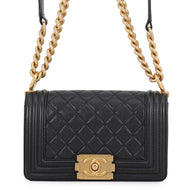 CHANEL Boy Chanel ChainShoulder Bag BlackA67085 Caviar Leather Size Small