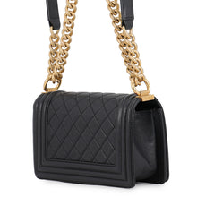 Load image into Gallery viewer, CHANEL Boy Chanel ChainShoulder Bag BlackA67085 Caviar Leather Size Small
