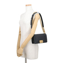 Load image into Gallery viewer, CHANEL Boy Chanel ChainShoulder Bag BlackA67085 Caviar Leather Size Small
