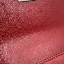 Load image into Gallery viewer, CHANEL Boy Chanel Chevron ChainShoulder Bag RedA67085 Caviar Leather Size Small

