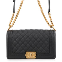 Load image into Gallery viewer, CHANEL Boy Chanel Chain Shoulder Bag BlackA67086 Caviar Leather Size 25
