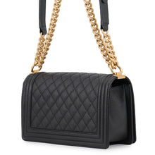 Load image into Gallery viewer, CHANEL Boy Chanel Chain Shoulder Bag BlackA67086 Caviar Leather Size 25
