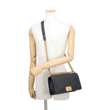 Load image into Gallery viewer, CHANEL Boy Chanel Chain Shoulder Bag BlackA67086 Caviar Leather Size 25
