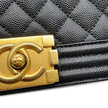 Load image into Gallery viewer, CHANEL Boy Chanel Chain Shoulder Bag BlackA67086 Caviar Leather Size 25
