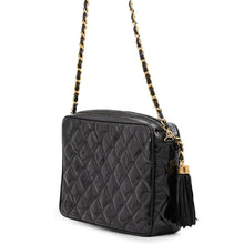 Load image into Gallery viewer, CHANEL Matelasse fringed chain shoulder bag Black Patent Leather
