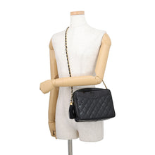 Load image into Gallery viewer, CHANEL Matelasse fringed chain shoulder bag Black Patent Leather
