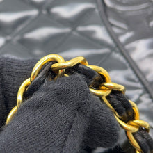 Load image into Gallery viewer, CHANEL Matelasse fringed chain shoulder bag Black Patent Leather
