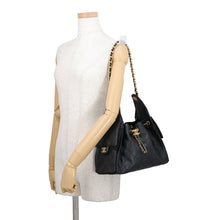 将图像加载到图库查看器中，CHANEL CHANEL25 ChainShoulder Bag BlackAS5293 Caviar Leather Size Small
