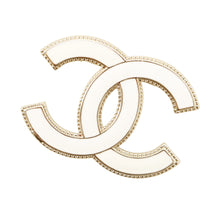 Load image into Gallery viewer, CHANEL CC Logo Brooch White Metal
