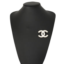 Load image into Gallery viewer, CHANEL CC Logo Brooch White Metal
