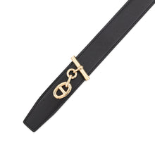 将图像加载到图库查看器中，HERMES Yachting Chaine d'Ancre Belt Size 85 Black/Blue Nuit Swift Leather Togo Leather
