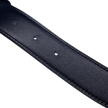 将图像加载到图库查看器中，HERMES Yachting Chaine d'Ancre Belt Size 85 Black/Blue Nuit Swift Leather Togo Leather
