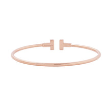 Load image into Gallery viewer, TIFFANY&amp;Co. T Narrow Wire Bracelet Size Medium60010773 18K Pink Gold
