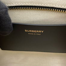 将图像加载到图库查看器中，BURBERRY Icon Stripe Trim Tote Natural/Brown/Black/Red81214931 Canvas Leather Size Small

